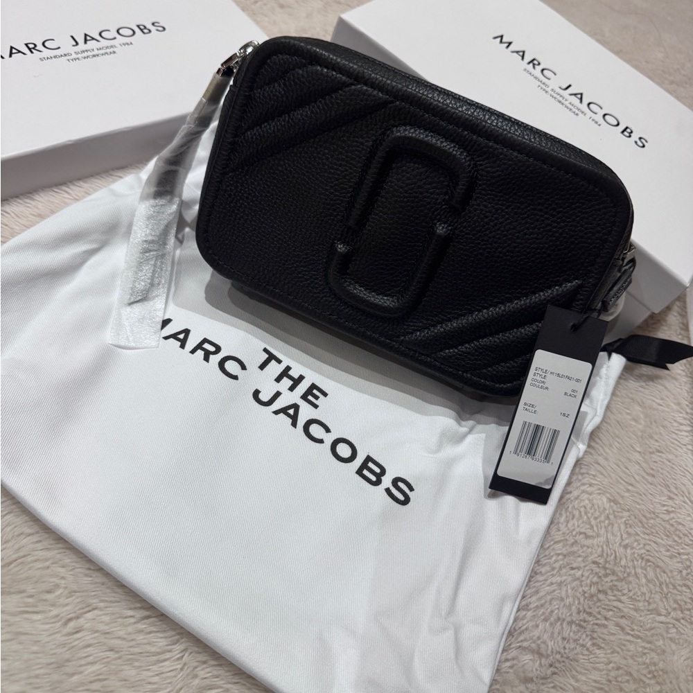 Marc Jacobs Black Quilted Leather Crossbody Camera Bag